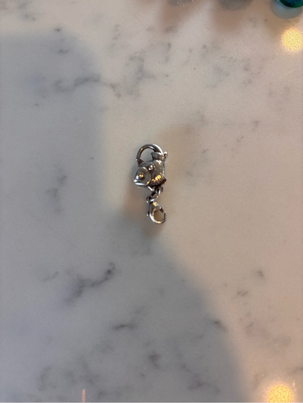 Retired Trollbeads Big Fish Lock crafted from sterling silver